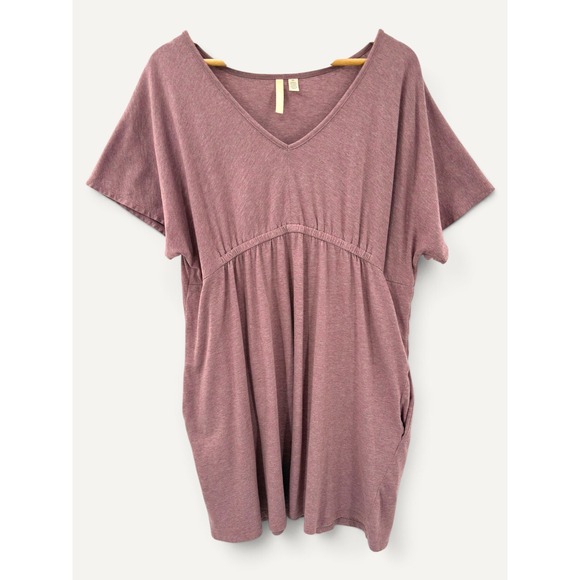 Pure Jill Tops - Pure Jill XL Pima Cotton Tencel Tunic Mauve V Neck Boho Minimalist Cottagecore